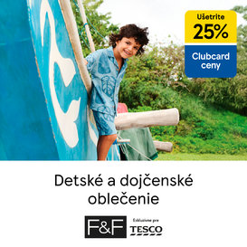 Detské a dojčenské oblečenie F&F so zľavou 25 % s Clubcard