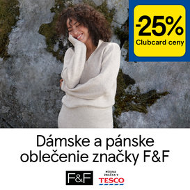 25 % zľava na dámske a pánske oblečenie značky F&F